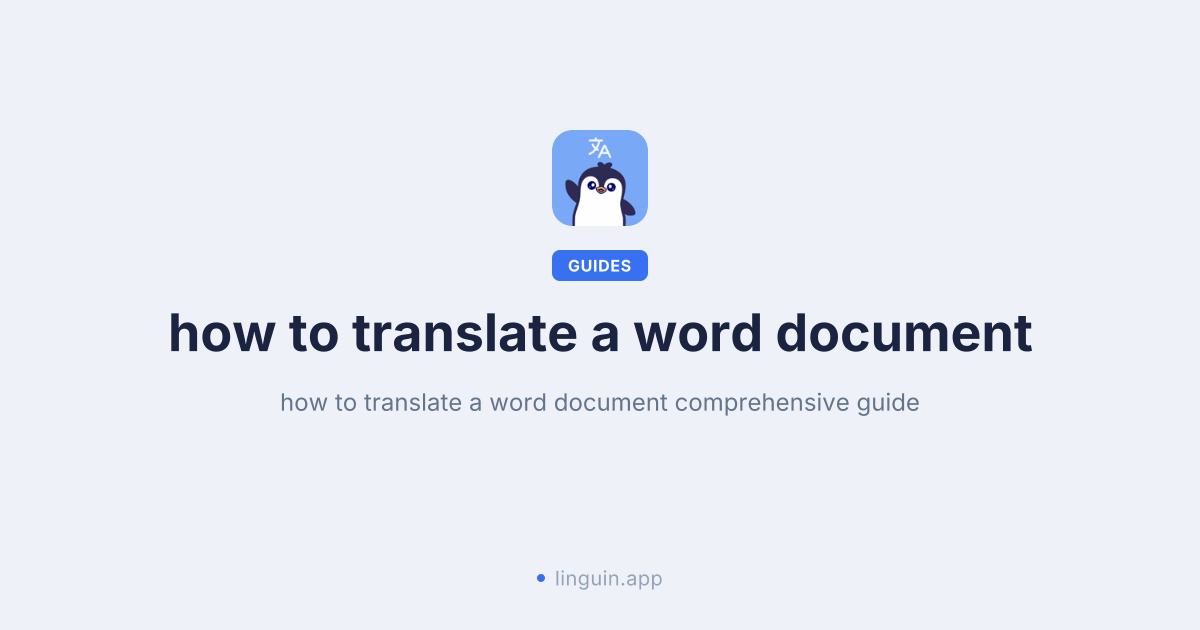 How to translate a Word document efficiently